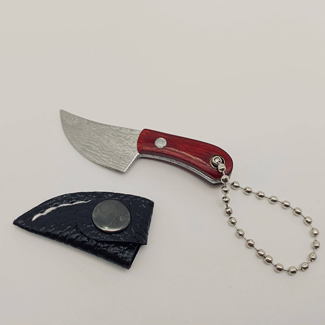 Damascus Pattern Mini Knife Kechain Gift: 3#