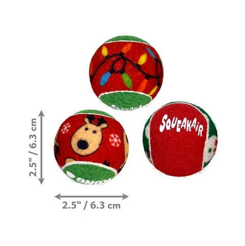 KONG Holiday SqueakAir® Balls 6-pk Md