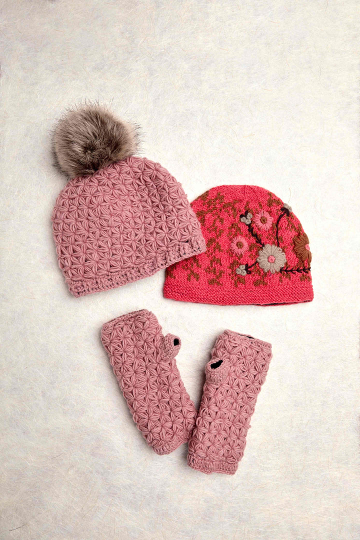 Addison Dusty Rose Crochet Handwarmers