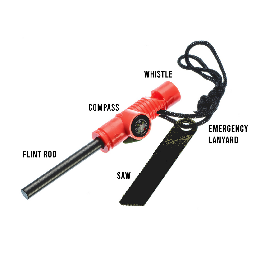 Fire Starter w/compass, Orange