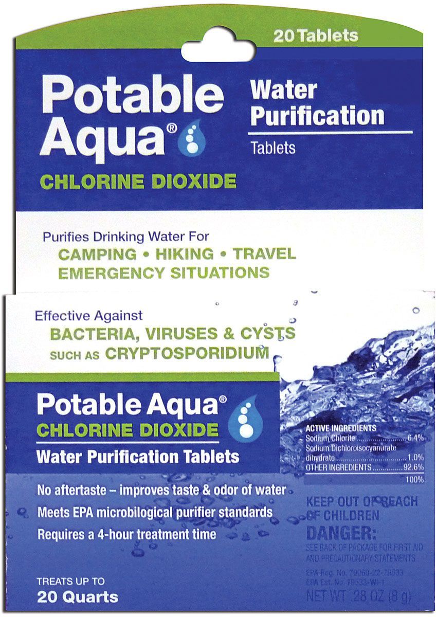 Potable Aqua Chlorine Dioxide Tab 20 PK