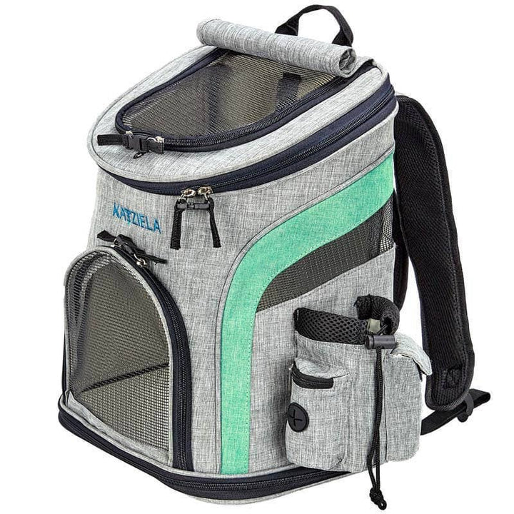 Pet Carrier Voyager Backpack For Dogs and Cats Red and Green: Gray and Green