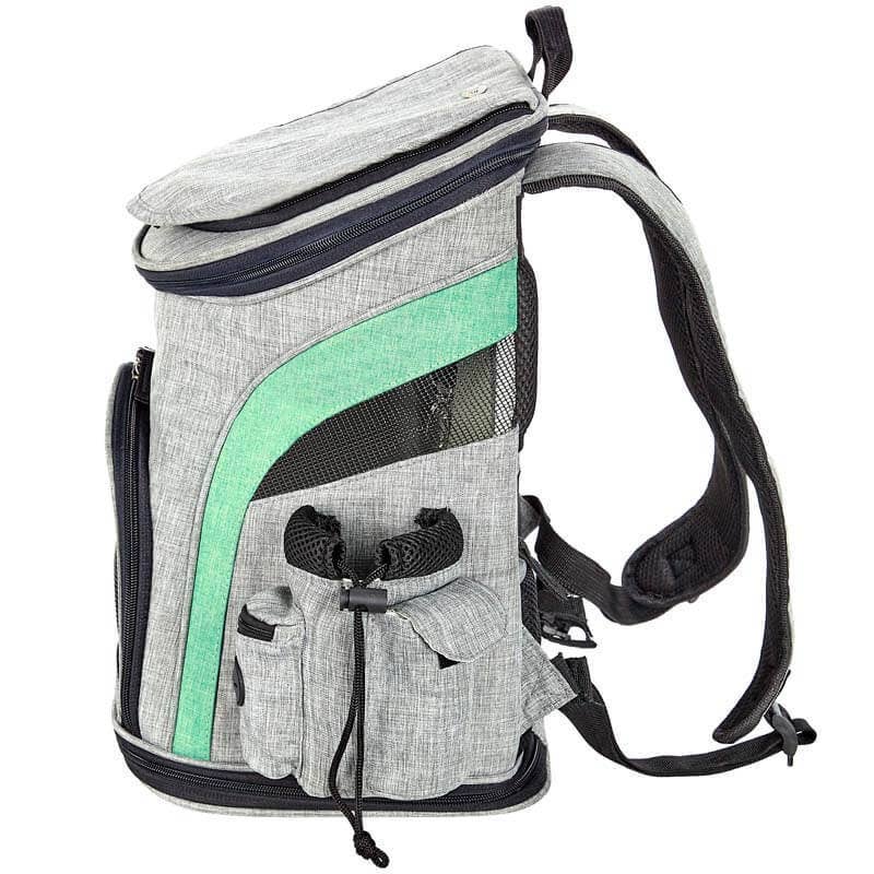 Pet Carrier Voyager Backpack For Dogs and Cats Red and Green: Gray and Green