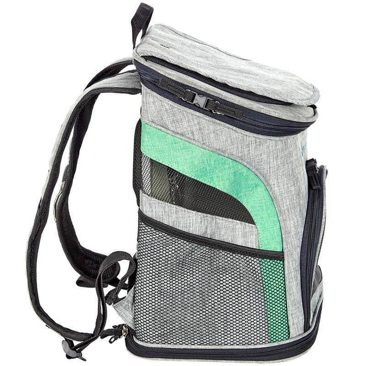 Pet Carrier Voyager Backpack For Dogs and Cats Red and Green: Gray and Green