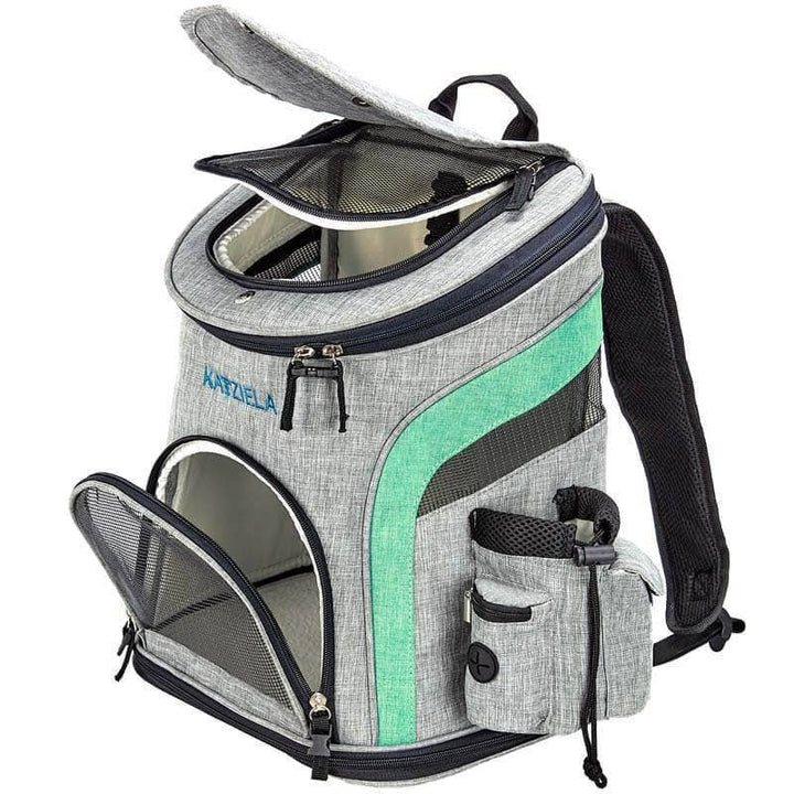 Pet Carrier Voyager Backpack For Dogs and Cats Red and Green: Gray and Green