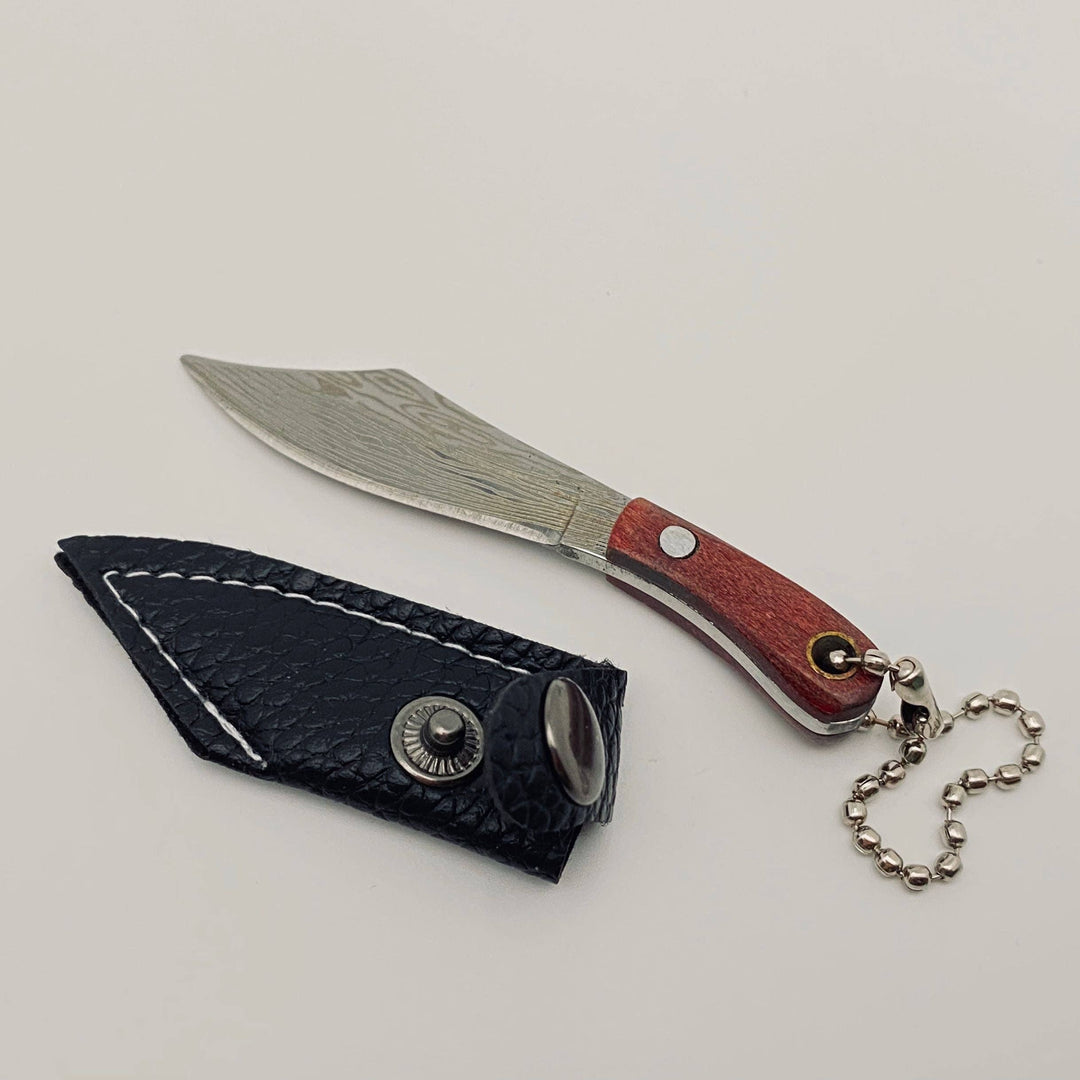 Damascus Pattern Mini Knife Kechain Gift: 3#