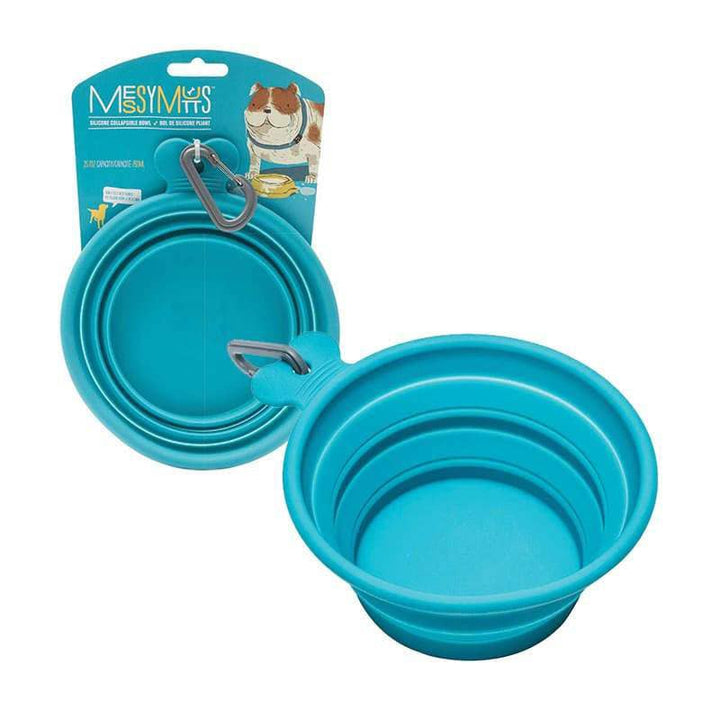 Messy Mutts Silicone Collapsible Bowl Blue