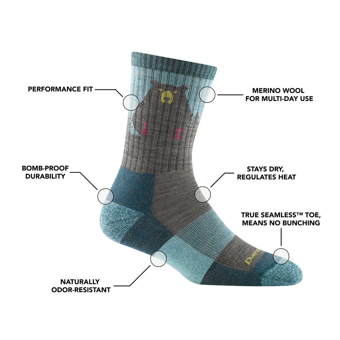 W's Bear Town Micro Crew Lightweight Hiking Sock