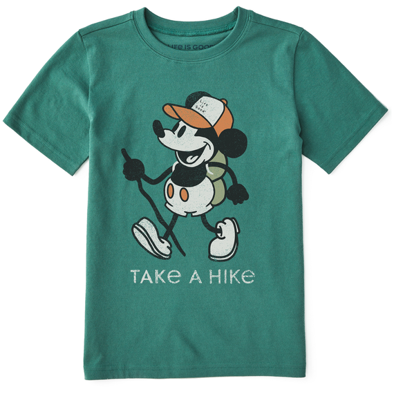 K'S CLEAN STEAMBOAT WILLIE TAKE A HIKE S/S CRUSHER TEE, SPRUCE GREEN