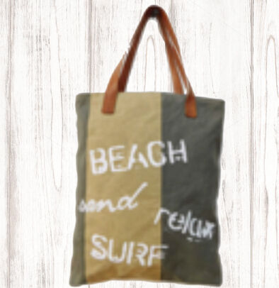 Beach Sand Relax Surf Canvas Tote Bag