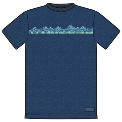 M'S MOUNTAIN RANGE S/S TEXTURED SLUB TEE, DARKEST BLUE