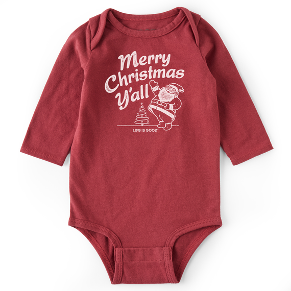 I's L/S Crusher Bodysuit Santa Merry Christmas Y'all