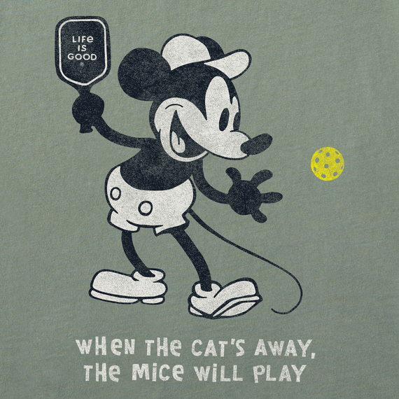 W'S CLEAN STEAMBOAT WILLIE PICKLEBALL S/S CRUSHER TEE, MOSS GREEN