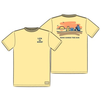 M'S JAKE ROCKET SUNSET S/S CRUSHER TEE, SANDY YELLOW