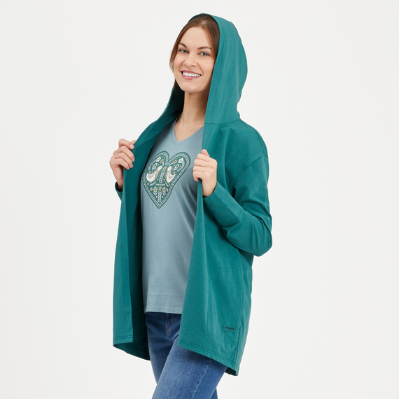 Women's Solid Crusher-FLEX Cardigan