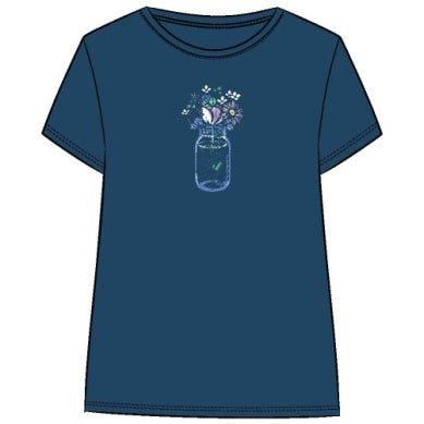 W'S JAR BOUQUET LIGHTWEIGHT SLEEP TEE, DARKEST BLUE