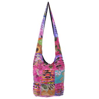 Floral Printed Patch Cotton Boho Bag