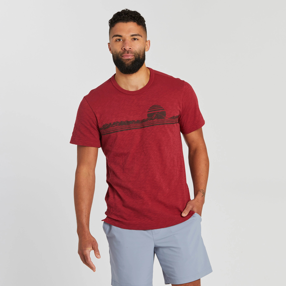 M's Retro Mountainscape Textured Slub Tee