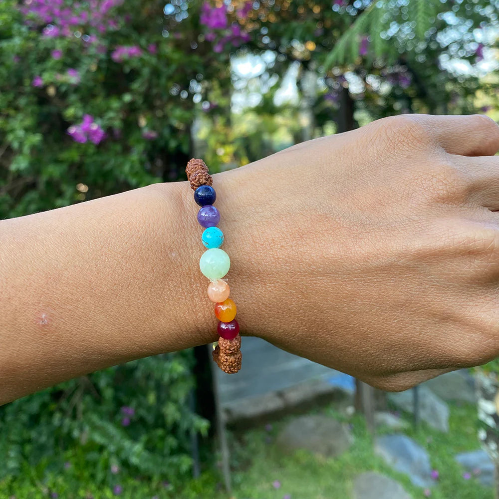 BALI RAINBOW MALA - CHAKRA CENTER STONES