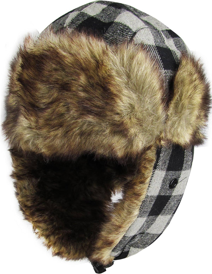 Buffalo Plaid Trapper: RED-BLK