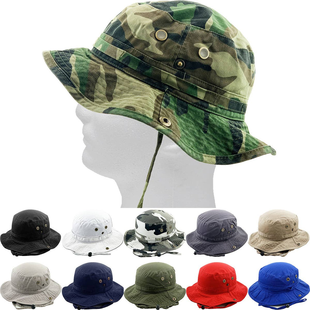 Solid Boonie Hat With String (Fitted): L/XL / KHK