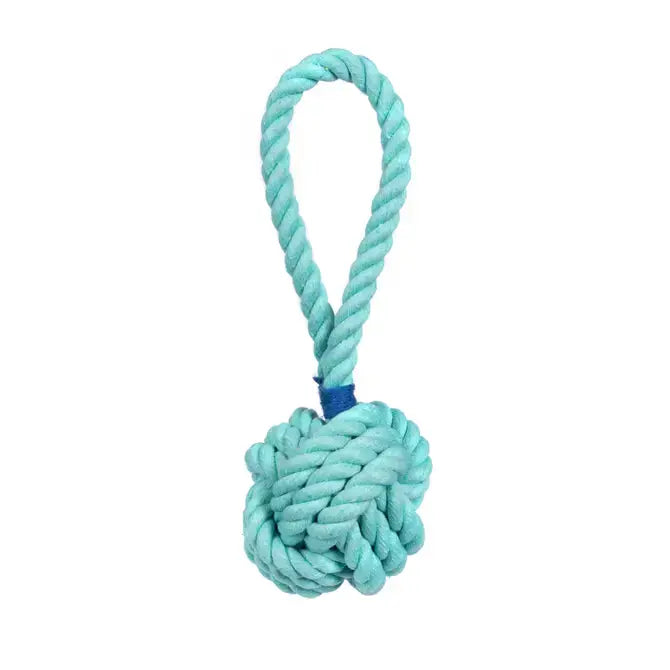 Celtic Knot Dog Rope Toy - (3" Small) - Multiple Colors: Aqua