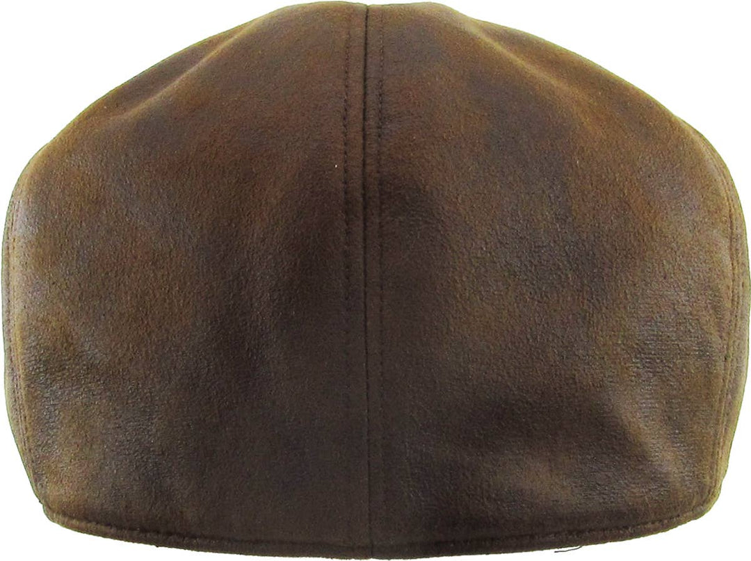 Faux Leather Ascot Ivy Newsboy Hat: COPPER