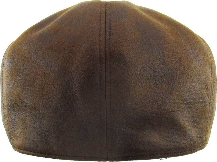 Faux Leather Ascot Ivy Newsboy Hat: COPPER