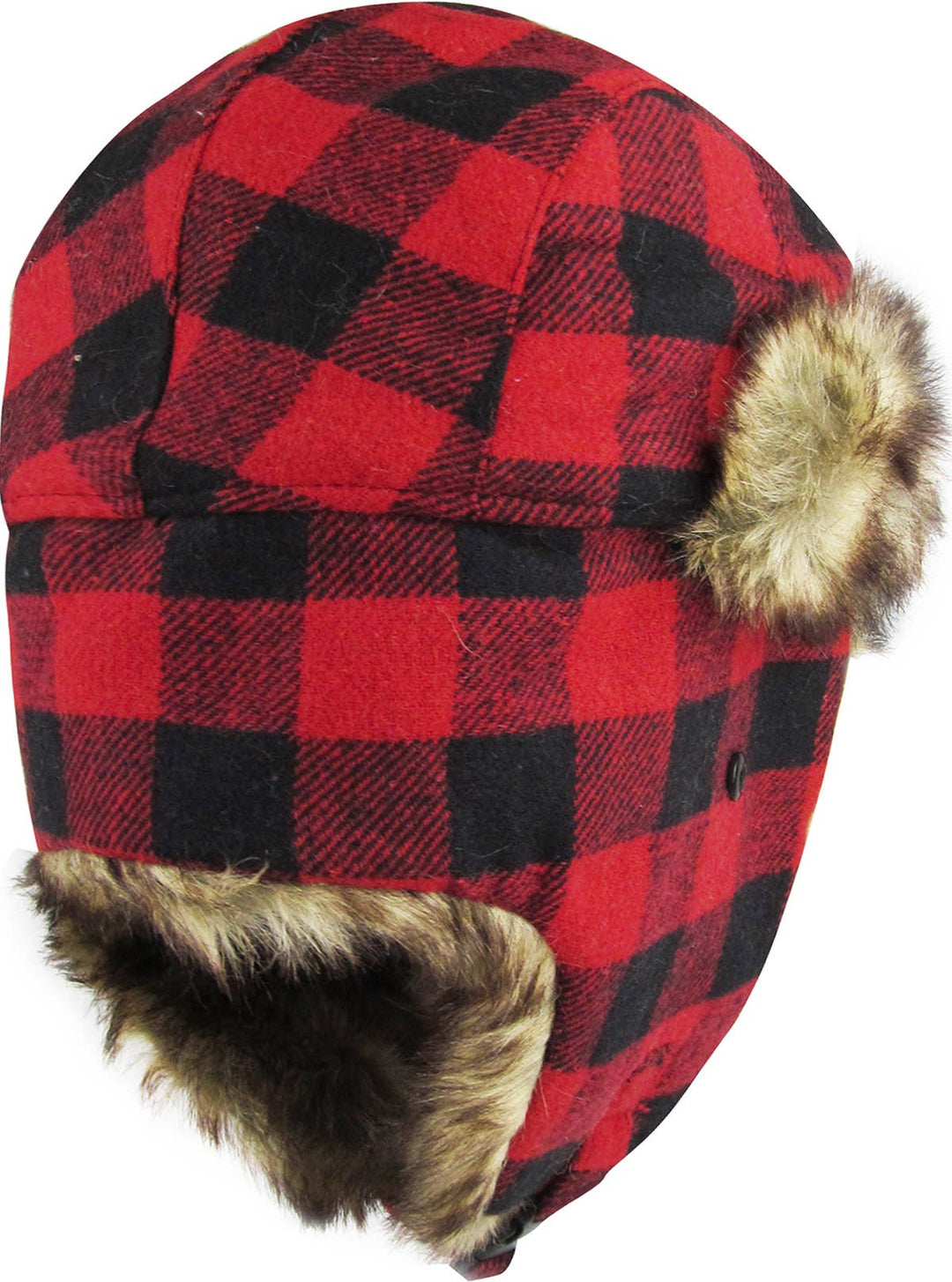 Buffalo Plaid Trapper: RED-BLK