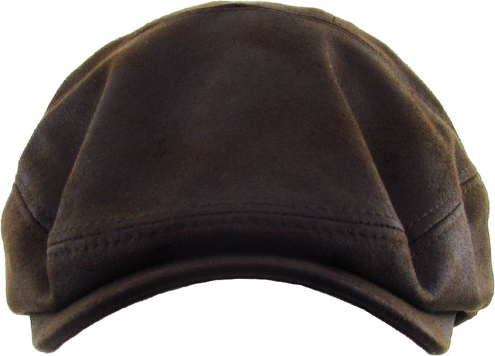 Faux Leather Ascot Ivy Newsboy Hat: COPPER