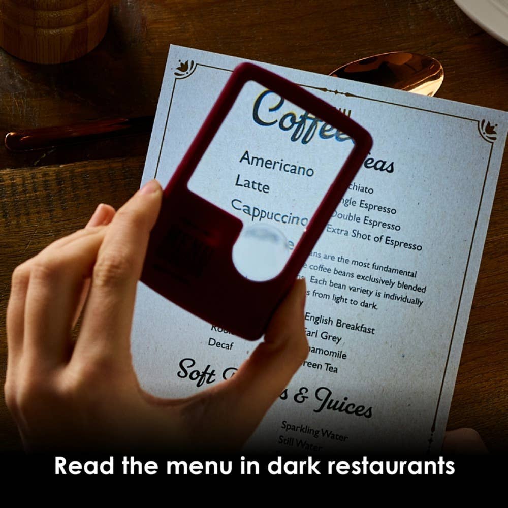 Light Up Menu Magnifier: Aqua