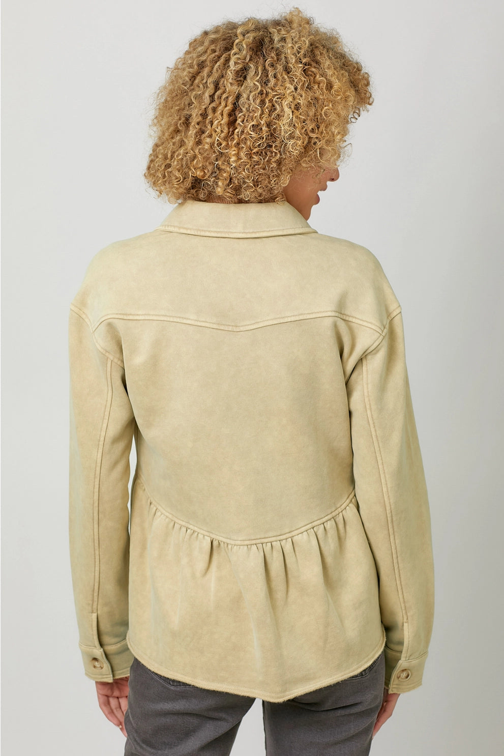 W's Peplum Terry Washed Jacket