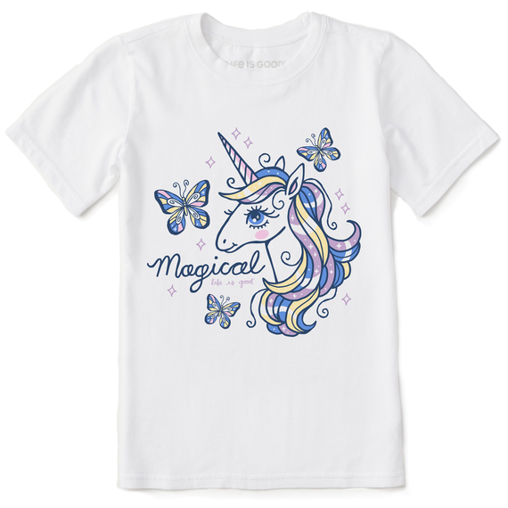 UNICORNS AND BUTTERFLIES S/S CRUSHER TEE, CLOUD WHITE