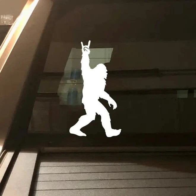 Rock On Sasquatch Vinyl Sticker, White