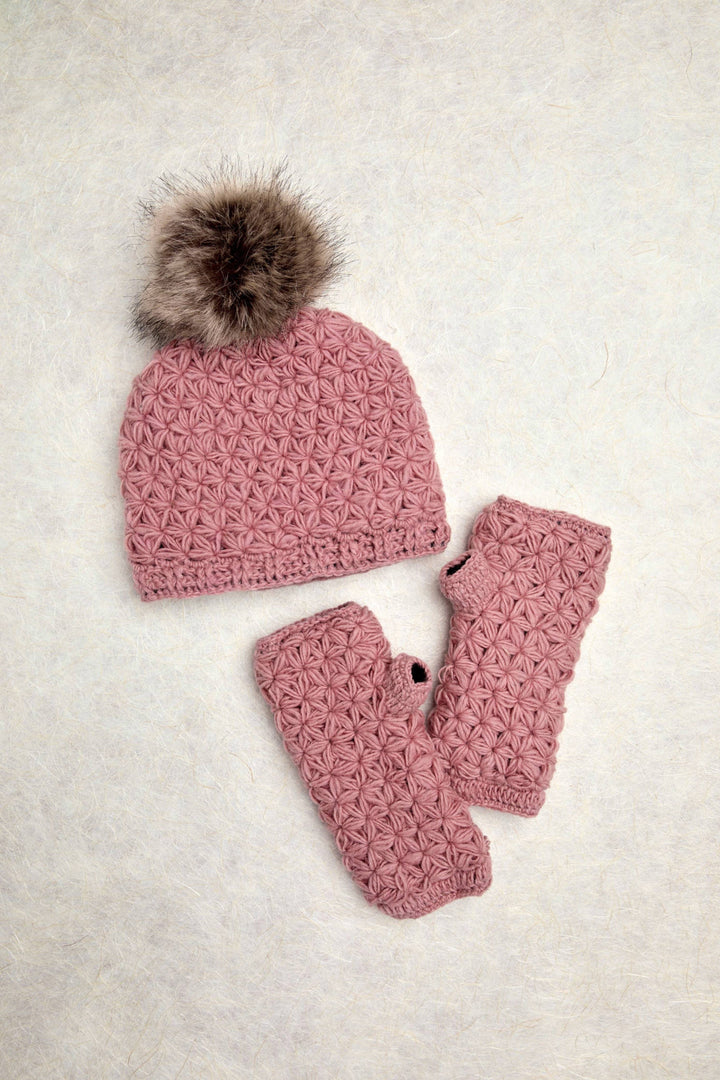 Addison Dusty Rose Crochet Handwarmers