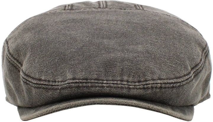 Faux Leather Ascot Ivy Newsboy Hat, Charcoal, L/XL