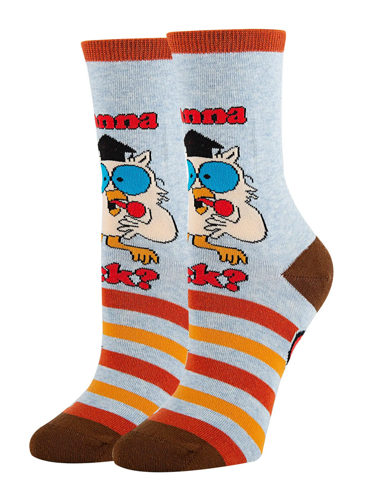 W's Wanna Lick Funny Crew Socks