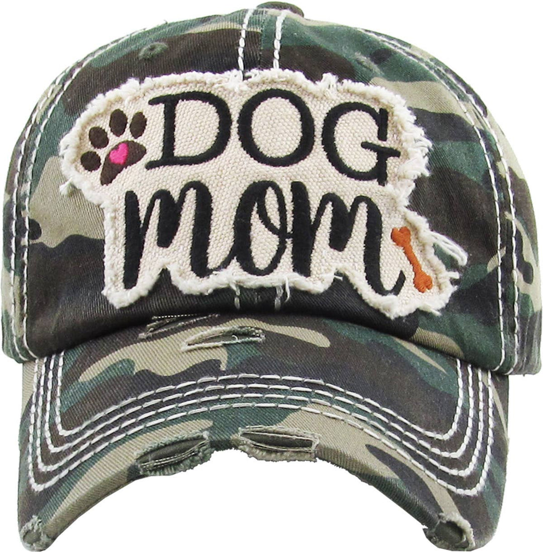 DOG MOM WASHED VINTAGE BALLCAP: PISTACHIO