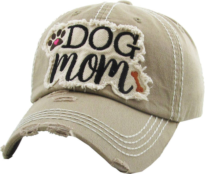 DOG MOM WASHED VINTAGE BALLCAP: PISTACHIO