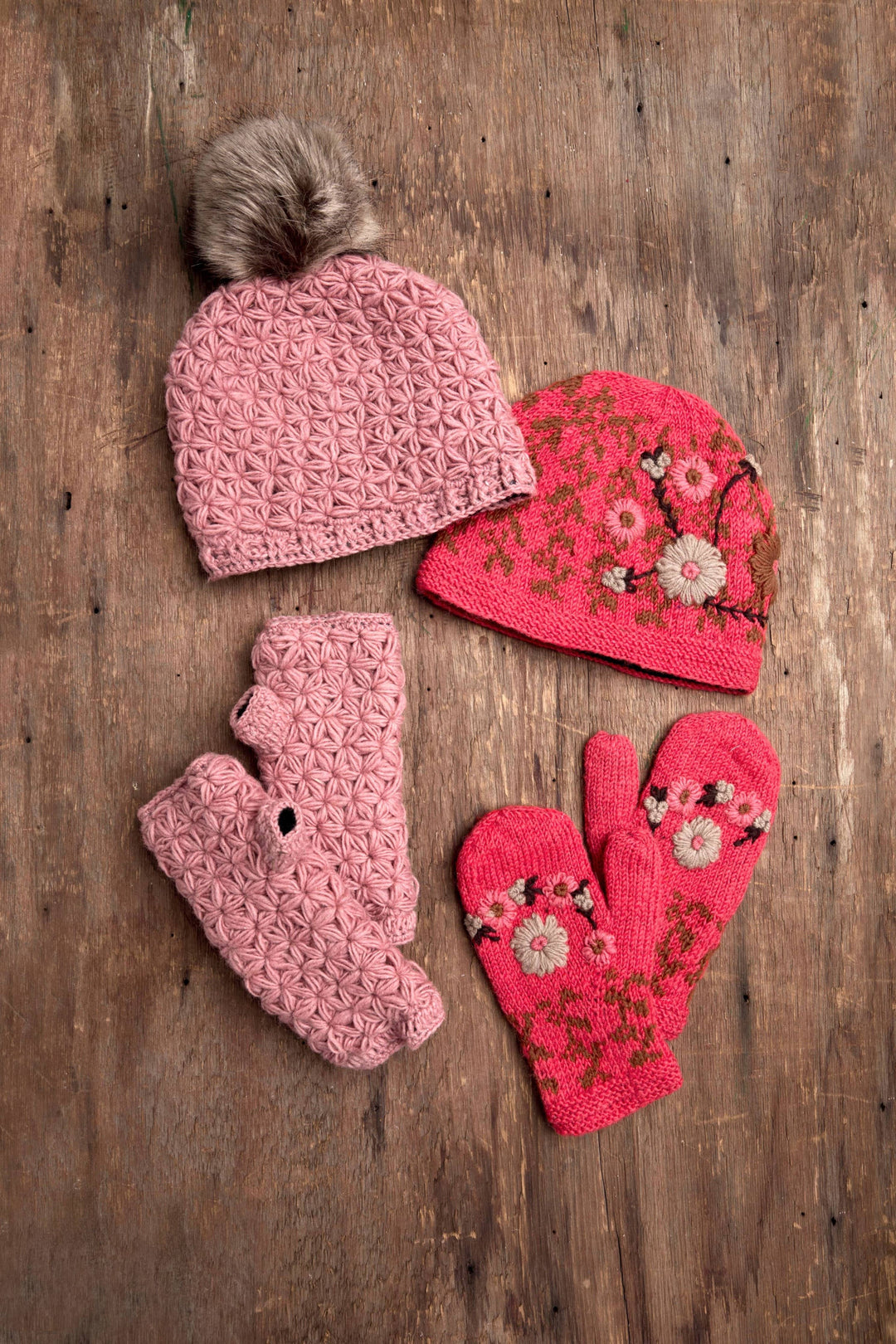 Addison Dusty Rose Crochet Handwarmers