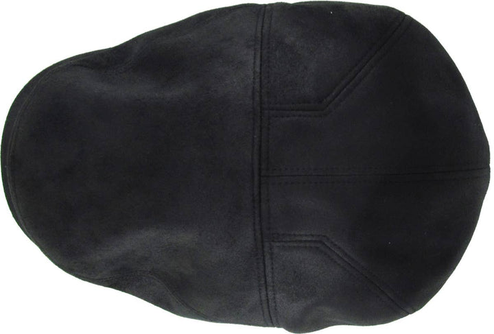 Faux Leather Ascot Ivy Newsboy Hat, Charcoal, L/XL