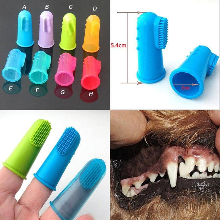 Super Soft Pet Finger Toothbrush: Clear Blue
