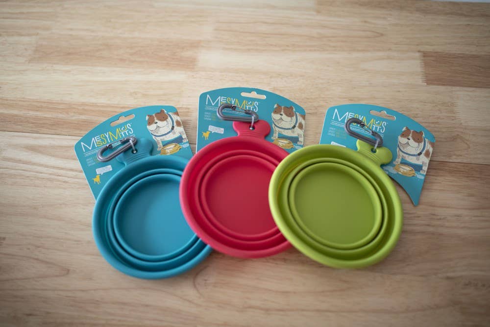 Messy Mutts Silicone Collapsible Bowl Green Small