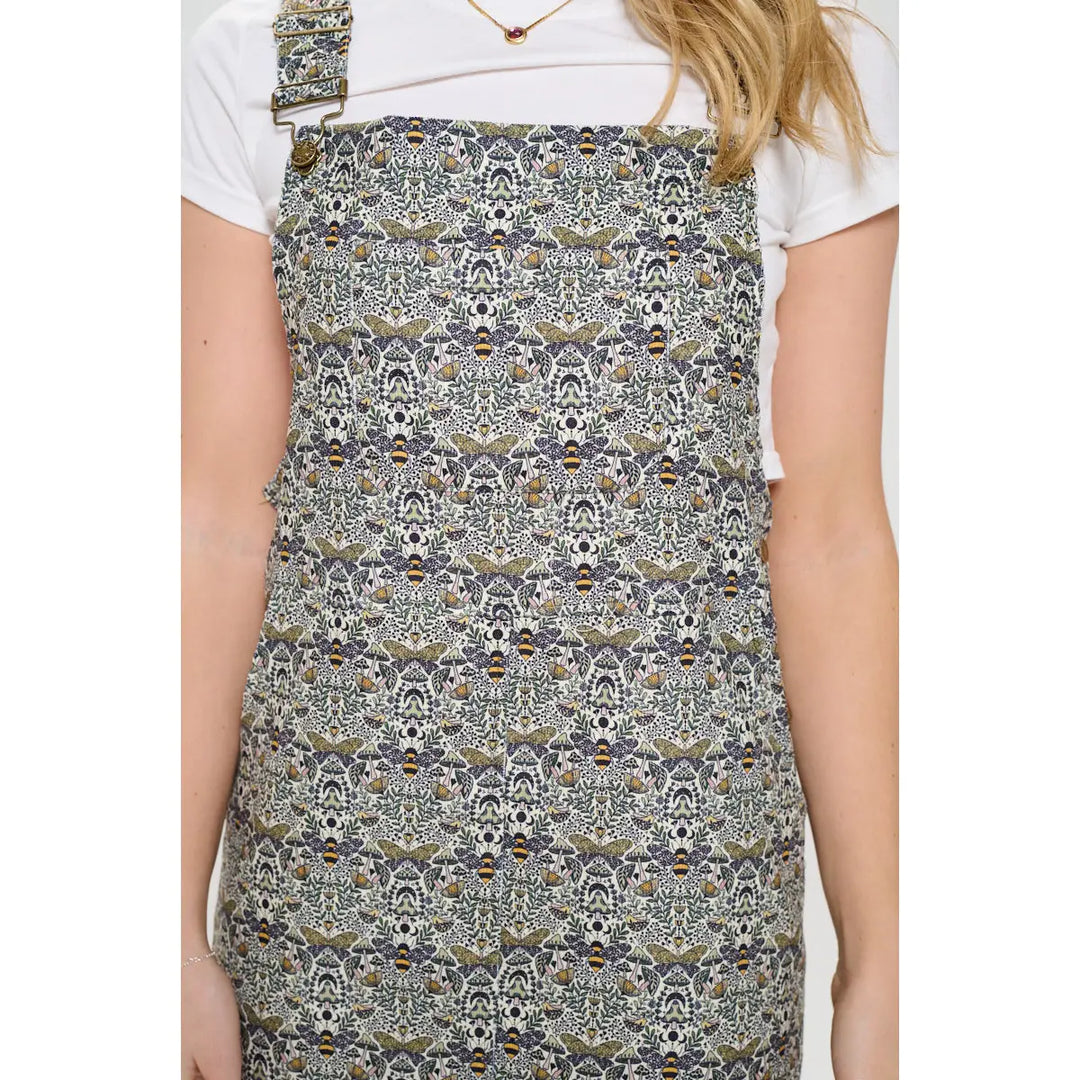 Bee Floral Print Corduroy Dress