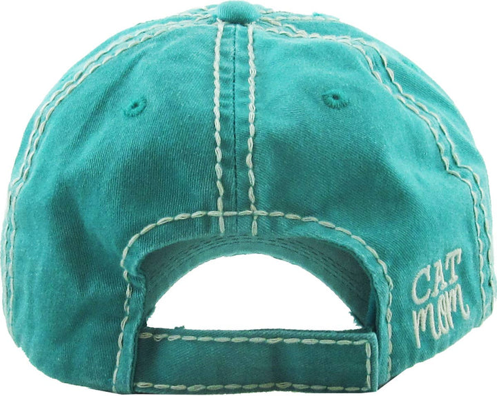 CAT MOM Washed Vintage Ball Cap: BUR