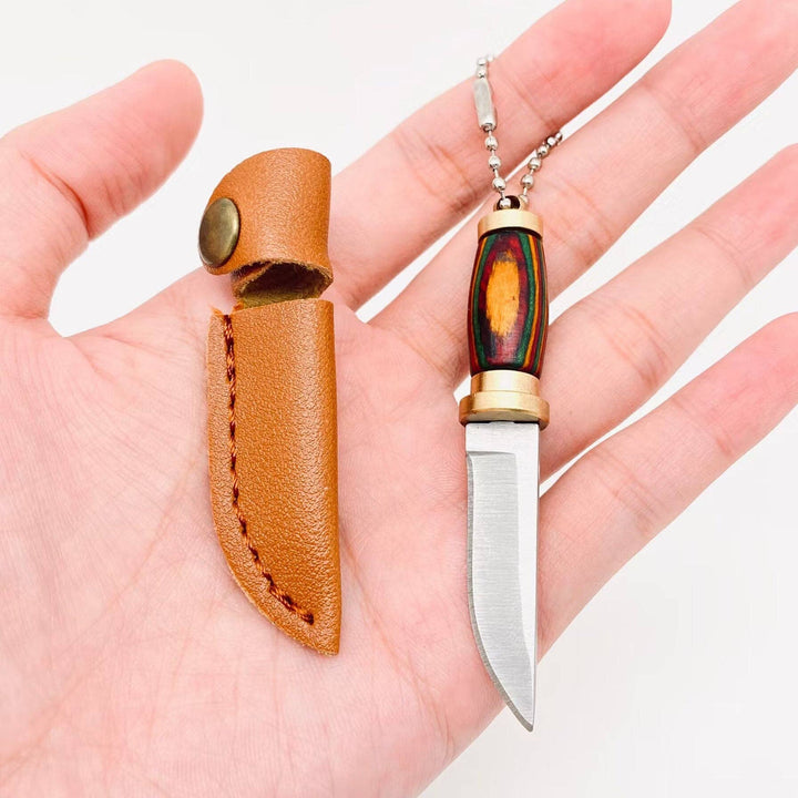 Colored Wood Handle Portable Mini Knife and Protective Cover: Style B