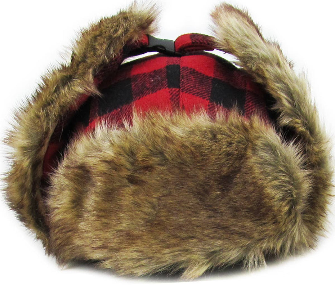 Buffalo Plaid Trapper: RED-BLK