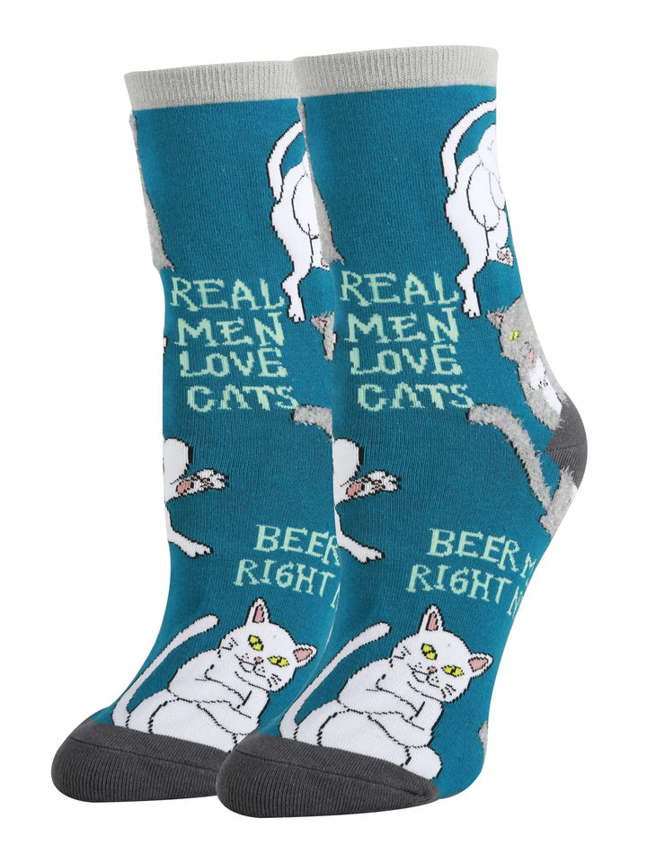 W's Real Men Cotton Crew Funny Socks