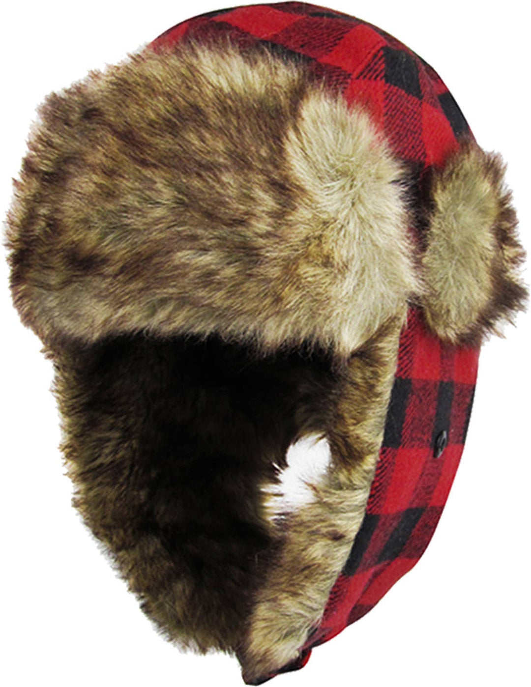 Buffalo Plaid Trapper: RED-BLK