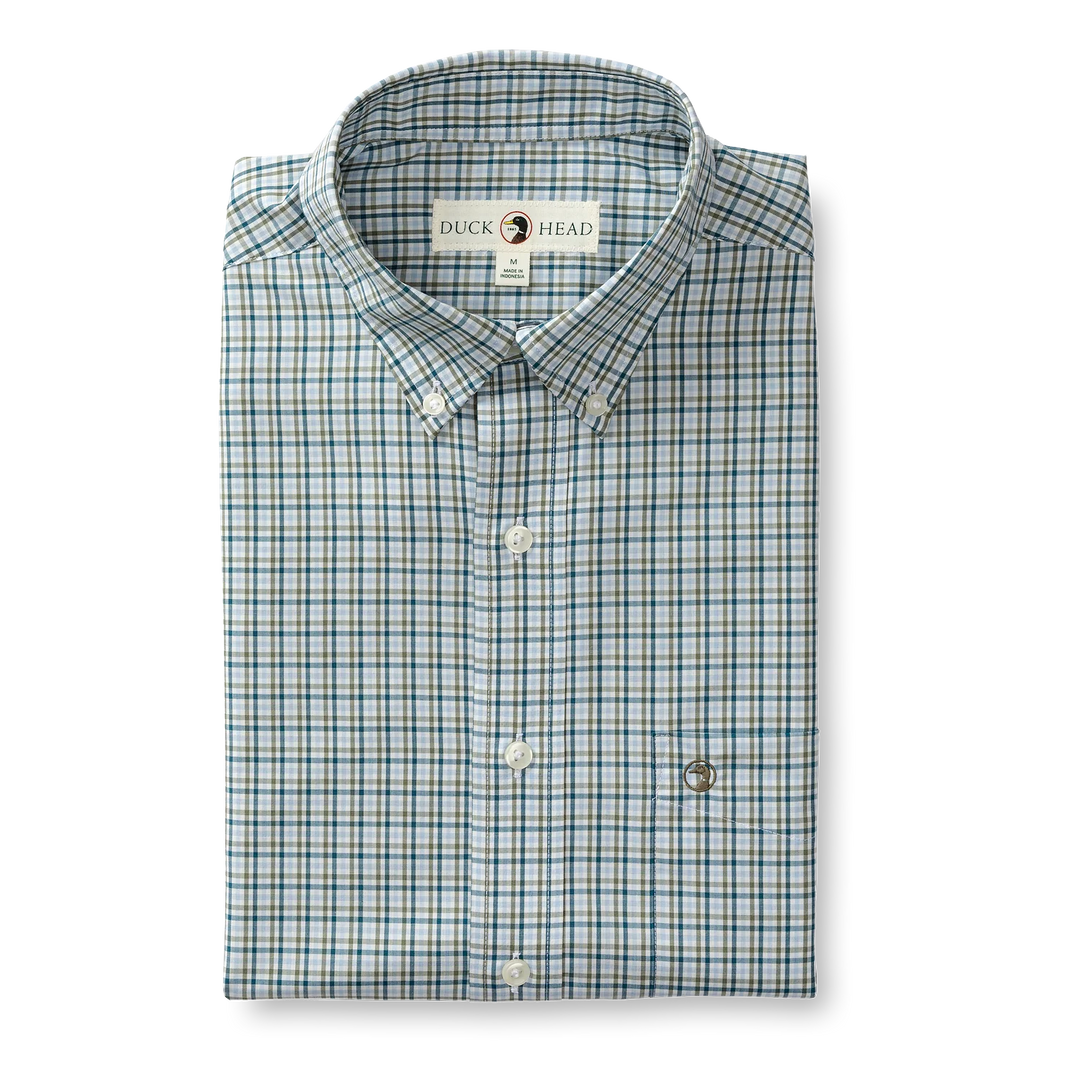 M's LS Performance Poplin Benton Plaid Sport Shirt